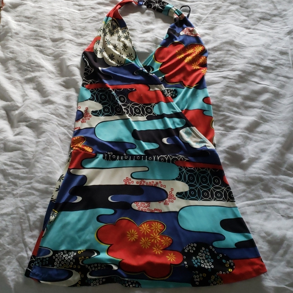 Vivienne Tam 100% Jersey silk Asian halter dress
